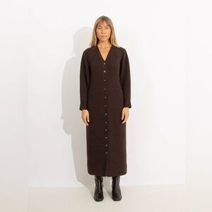 Alpha60 - Ribbed Midi Sweater Dress - XL